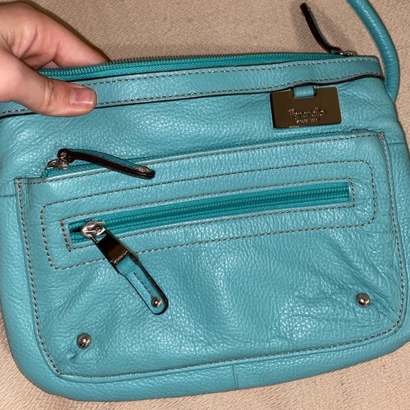 Teal purse with silk lining - Picture 2 of 5